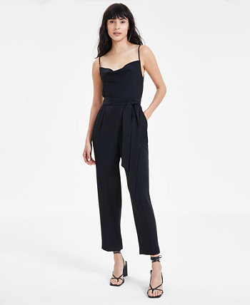 Women's Belted Cowl Neck Jumpsuit, Created for Macy's Bar III