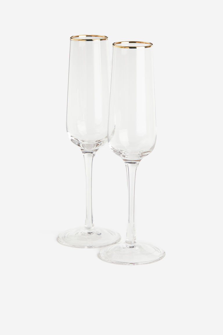 2 упаковки бокалов для шампанского H&M
