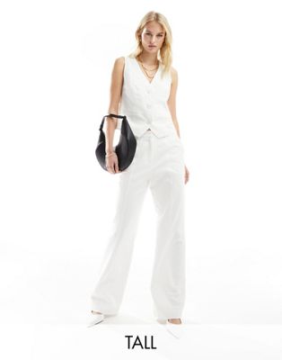 Белые эксклюзивные широкие брюки с льняным узором 4th & Reckless Tall — часть комплекта 4TH & RECKLESS
