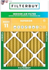 Filterbuy 18x20x2 Air Filter MERV 11 Allergen Defense (1-Pack), Pleated HVAC AC Furnace Air Filters Replacement (Actual Size: 17.50 x 19.50 x 1.75 Inches) Filterbuy