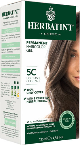 Стойкая гель-краска для волос Herbatint 5C светло-пепельный каштан -- 135 мл Herbatint