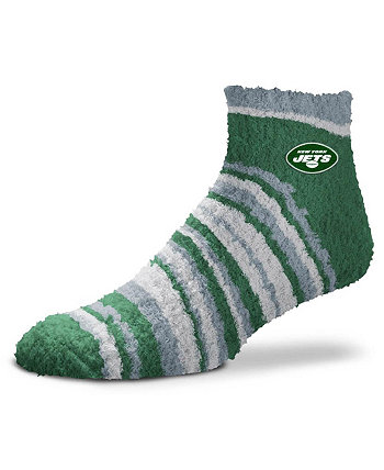 Женские пушистые зеленые носки New York Jets Muchas Rayas до четверти длины For Bare Feet