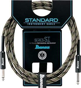 Ibanez Standard Woven Instrument Cable-10ft-2 Straight Plugs-Beige, (SI10-BG) Ibanez