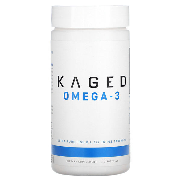 Омега-3, сверхчистый рыбий жир, тройная сила, 60 мягких таблеток Kaged