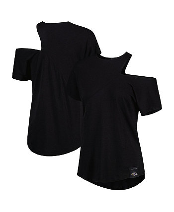 Черная женская рубашка из трехцветной ткани с вырезами Baltimore Ravens Kiya Tomlin