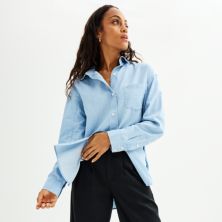 Женская рубашка-бойфренд большого размера Sonoma Goods For Life® SONOMA