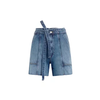 Джинсовые шорты с завязками на талии Hudson Jeans