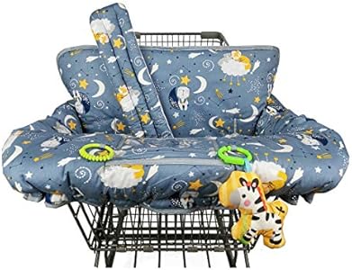 Shopping Cart Cover for Baby ICOPUCA Cotton High Chair Cover, Reversible, Machine Washable for Infant, Toddler, Boy or Girl (Grey Arrow Print) ICOPUCA