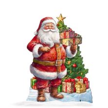 Celebrate with Santa: Santa with Gifts Outdoor Decor by G. Debrekht - Christmas Santa Snowman Decor - 8611094F Designocracy