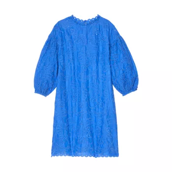 Мини-платье с цветочным принтом и пышными рукавами Kate Spade New York