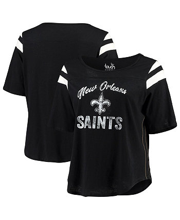 Женская черная футболка New Orleans Saints Plus Size Curve с короткими рукавами Touch