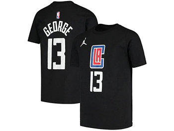 Футболка с ярким именем и номером команды Los Angeles Clippers Big Boys and Girls — Пол Джордж Jordan
