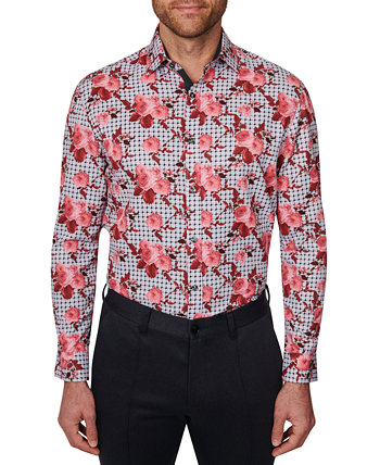 Men's Slim-Fit Floral Performance Dress Shirt Society of Threads