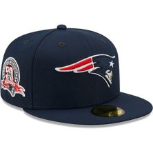 Мужская приталенная шляпа New Era Navy New England Patriots Team 50th Anniversary Patch 59FIFTY New Era