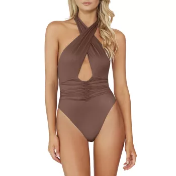 Celine Ruched Shimmer One-Piece PQ