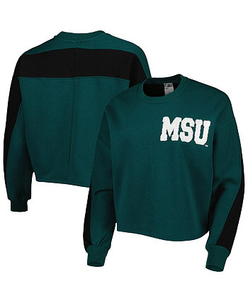 Женский зеленый пуловер с цветными блоками Michigan State Spartans Back To Reality, толстовка Gameday Couture