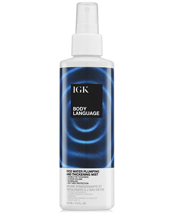 Язык тела, рисовая вода, спрей для увеличения объема и утолщения IGK Hair