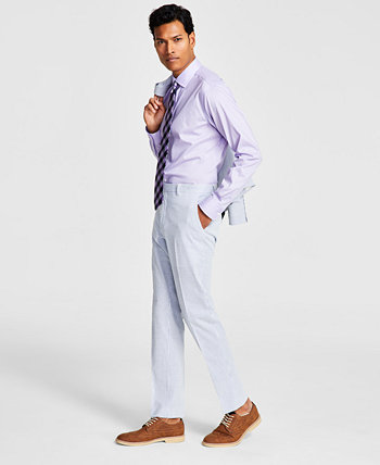 Мужские эластичные синие/белые брюки в полоску из жатого хлопка THFlex Modern-Fit Tommy Hilfiger