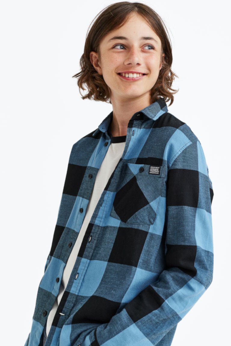 Хлопковая фланелевая рубашка H&M