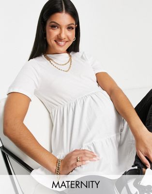 Белая футболка с баской для беременных New Look New Look Maternity