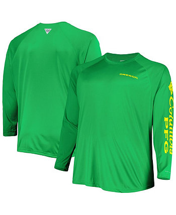 Мужская зеленая футболка с длинными рукавами Oregon Ducks Big and Tall Terminal Tackle Team реглан, омни-оттенок Columbia