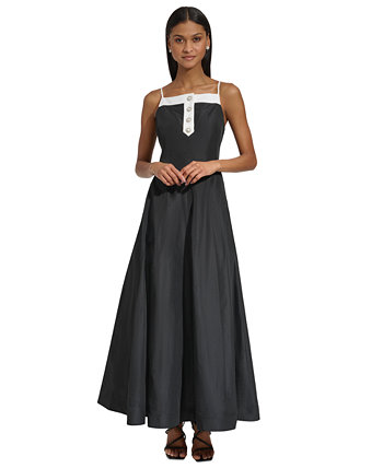 Женское платье из тафты без рукавов с квадратным вырезом Karl Lagerfeld Paris