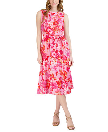 Женское платье с пышной юбкой и цветочным принтом Donna Ricco