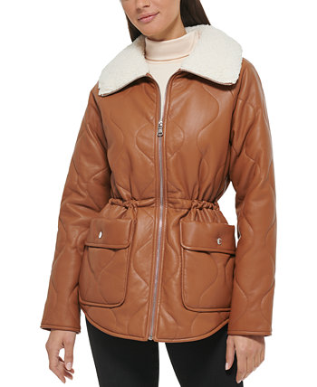 Женская стеганая куртка из искусственной кожи Kenneth Cole