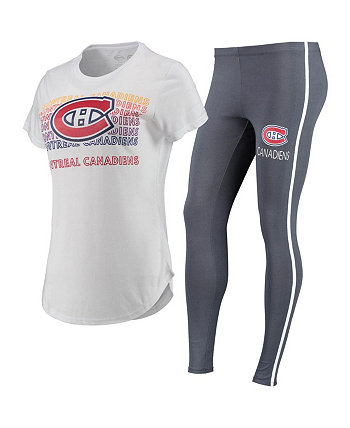 Женский белый, темно-серый комплект из футболки и леггинсов Montreal Canadiens Sonata Concepts Sport
