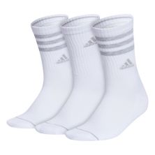 Women's adidas Cushioned 3-Stripe 3.0 3-Pack Crew Socks Adidas
