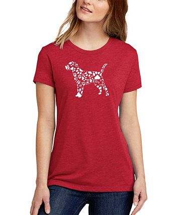 Женская футболка Premium Blend с принтом собачьей лапы Word Art LA Pop Art