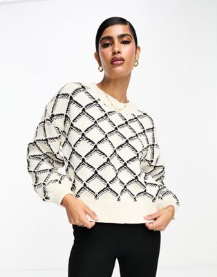 Однотонный фактурный вязаный свитер Selected Femme Selected
