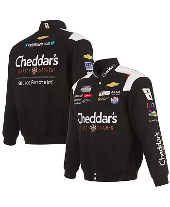 Мужская черная саржевая куртка Kyle Busch Cheddar's Uniform с кнопками на кнопках черного цвета JH Design