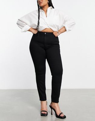 Черные узкие джинсы ASOS DESIGN Curve для женщин ASOS Curve