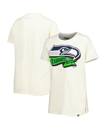 Женская кремовая футболка Seattle Seahawks Chrome Sideline New Era