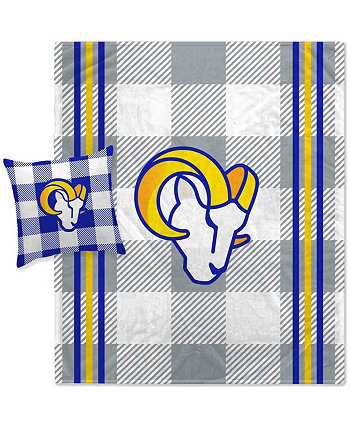Комбинированный комплект из одеяла и подушек в серую клетку Los Angeles Rams Pegasus Home Fashions