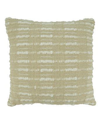 Декоративная подушка с тканым полосатым узором и полинаполнителем, 20 x 20 дюймов Saro