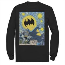 Мужская футболка с изображением Бэтмена и звездной ночи с портретом и плакатом DC Comics