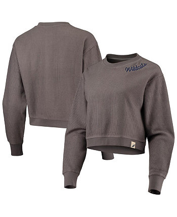 Женский темно-серый укороченный пуловер из дерева Kentucky Wildcats Corded Timber Sweatshirt League Collegiate Wear