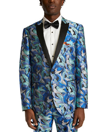 Men's Slim-Fit Floral Tuxedo Jacket Paisley & Gray