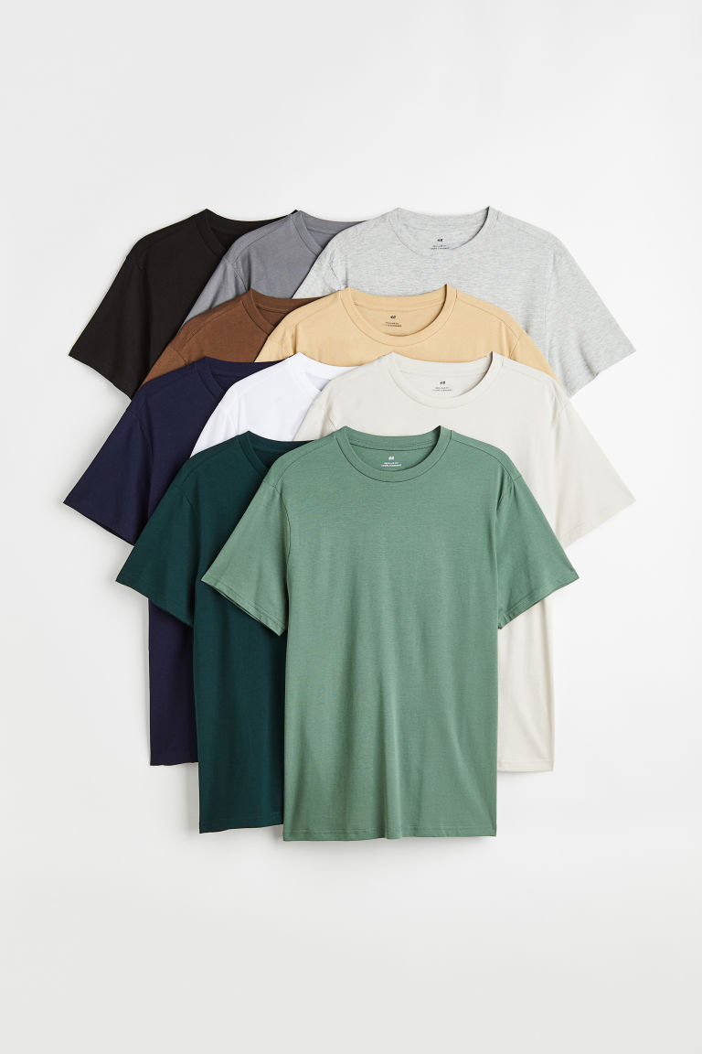 Набор из 10 футболок стандартной посадки с круглым вырезом H&M