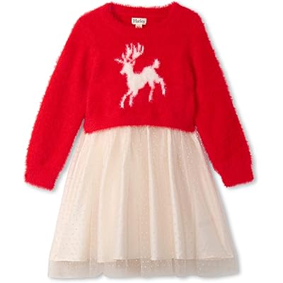 Платье Holideer Mix Media для девочек Hatley с круглым вырезом и длинными рукавами Hatley