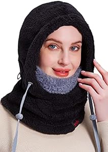 Warm Fleece Balaclava Wind-Resistant Winter Face Mask,Soft Ski Mask for Women and Men,Face Cover Hat Cap Scarf Purjoy