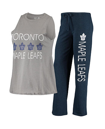 Женский серый, темно-синий комплект для сна с майкой и брюками Toronto Maple Leafs Meter Concepts Sport