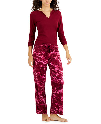 Женские широкие флисовые пижамные штаны с принтом, созданные для Macy's Jenni