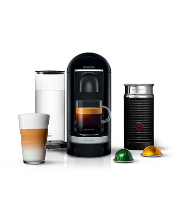 Кофемашина Vertuo Plus Deluxe от Breville, черная, с насадкой для вспенивания молока Aeroccino Nespresso