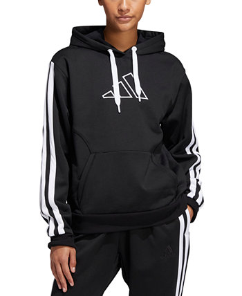 Толстовка с капюшоном и полосками на рукавах с логотипом Adidas