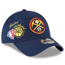 Мужская бейсболка New Era Navy Denver Nuggets Back Half 9TWENTY Регулируемая кепка New Era