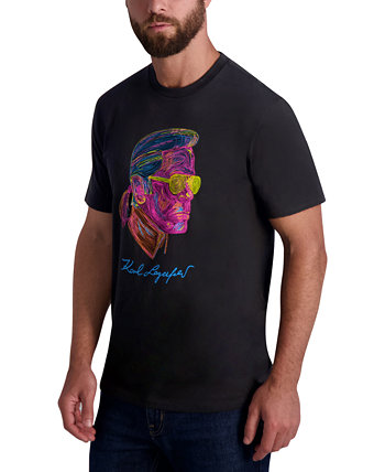 Мужская разноцветная футболка с рисунком лица Karl Lagerfeld Paris