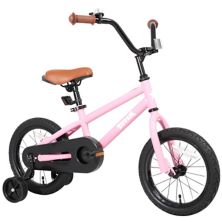Детский велосипед JOYSTAR Totem Series, 16 дюймов, с тренировочными колесами и подставкой, розовый Joystar